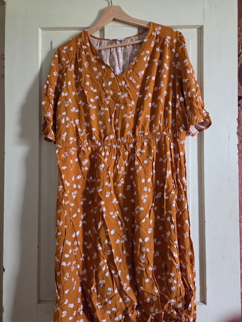 Orange floral dress